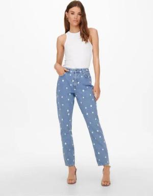 ONLY 7/8-Jeans (1-tlg) Stickerei