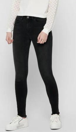 ONLY Ankle-Jeans "ONLBLUSH MID SK ANK RW REA1099 NOOS" mit fransigen Säumen
