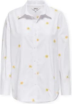 Only  Blusen Oregon Alva Shirt - Bright White/Sun Embroidery