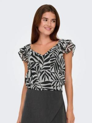 ONLY Blusenshirt ONLASTA LIFE CAPSLEEVE V-NECK TOP PTM