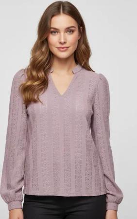 ONLY Blusenshirt "ONLMELANIE L/S SPLIT TOP JRS"