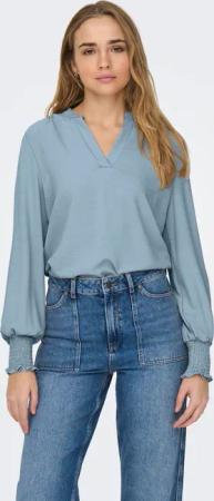 ONLY Blusenshirt "ONLMETTE V-NECK LS SMOCK TOP NOOS WVN"