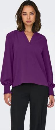 ONLY Blusenshirt ONLMETTE V-NECK LS SMOCK TOP NOOS WVN
