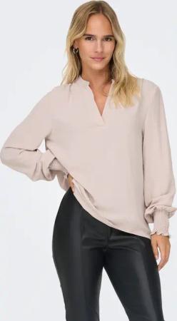 ONLY Blusenshirt "ONLMETTE V-NECK LS SMOCK TOP NOOS WVN"