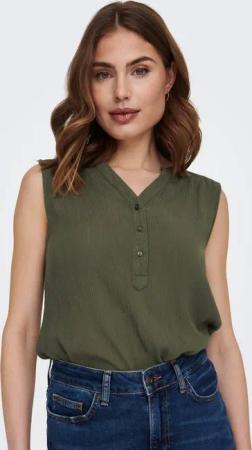 ONLY Blusentop ONLJETTE – Blusentop mit V-Ausschnitt und Knopfleiste regular fit, modisch, Web, Viskose, V-Ausschnitt