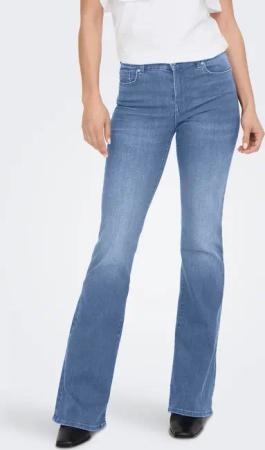 ONLY Bootcut-Jeans "ONLLUSH MW RETRO FLARED DNM" Materialmix, bootcut fit, Regular Waist, Retro-Fit