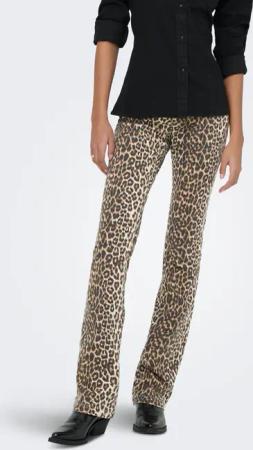 ONLY Bootcut-Jeans "ONLMARY-HILLA MW FLARED AOP PANT PNT" Baumwollmischung, bootcut fit, Regular Waist