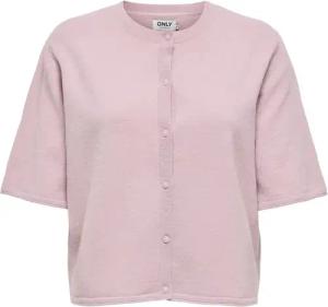 Only Cardigan - ONLTILDA S/S O-NECK CARDIGAN KNT - S bis L - für Damen - Größe L - rosa