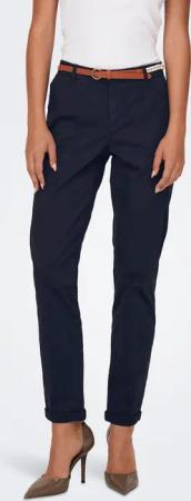 ONLY Chinohose "ONLBIANA – Chinohose mit Gürtel und Umschlagsaum" slim fit, modisch, Web, Baumwollmischung