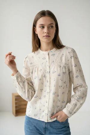 ONLY Druckbluse "ONLLARI L/S FLOWER SHIRT NOOS WVN"