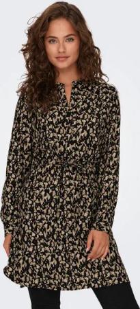 ONLY Druckkleid ONLCORY LIFE L/S V-NECK TUNIC WVN NOOS Sommerkleid mit Taillengürtel