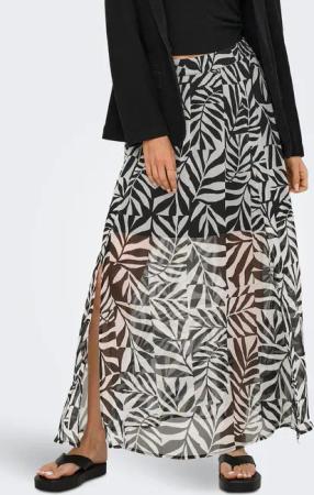 ONLY Faltenrock "ONLASTA – Knöchellanger Rock mit elastischem Bund" regular fit, Jersey, Polyester, elastischer Bund, unifarben