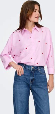 ONLY Hemdbluse "ONLNEW LINA GRACE LS STRIPE EMB SHIRT"