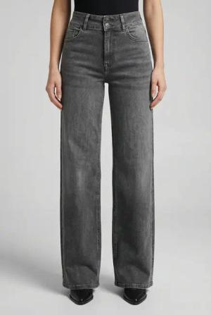 ONLY High-waist-Jeans "ONLMADISON BLUSH HW WD DB BT SIK221 NOOS" hohe Leibhöhe, weite Beinform, gewaschener Denim-Look