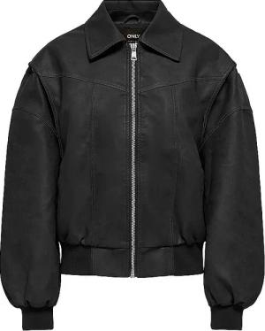 ONLY Jacke in Lederoptik ONLSABA schwarz | M