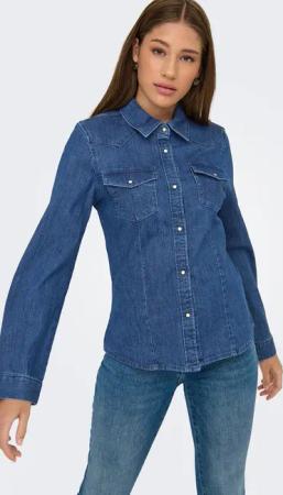 ONLY Jeansbluse "ONLSASIA L/S RHINESTONE DNM SHIRT AKM"