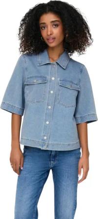 ONLY Jeanshemd trendiges Denim Hemd im casual Look