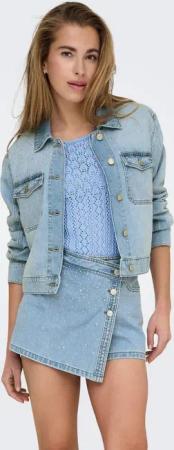ONLY Jeansjacke ONLLUMI LS RHINESTONE JACKET DNM PIM