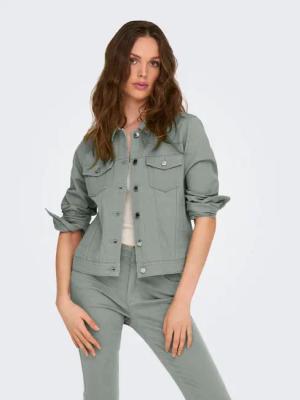 ONLY Jeansjacke ONLTIA L/S COLORED JACKET PNT RP mit durchgehender Knopfleiste