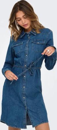 ONLY Jeanskleid ONLSASIA L/S STRETCH DNM DRESS AKM