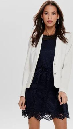 ONLY Jerseyblazer ONLPOPTRASH – 2-Knopf Blazer mit taillierter Silhouette regular fit, Milano Rib, Materialmix, Reverskragen, unifarben