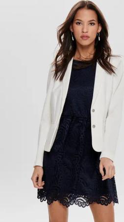 ONLY Jerseyblazer "ONLPOPTRASH – 2-Knopf Blazer mit taillierter Silhouette" regular fit, Milano Rib, Materialmix, Reverskragen, unifarben