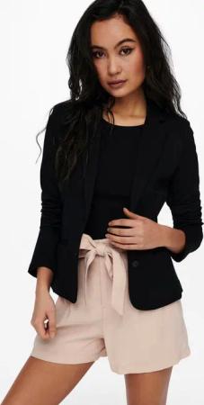 ONLY Jerseyblazer ONLPOPTRASH – 2-Knopf Blazer mit taillierter Silhouette regular fit, Milano Rib, Materialmix, Reverskragen, unifarben