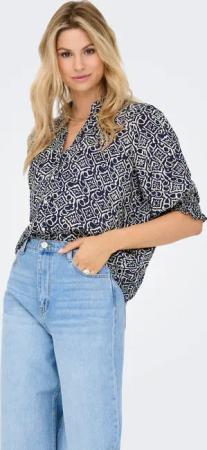 ONLY Kurzarmbluse "ONLRAYA 3/4 SHIRT WVN NOOS" Viskose, regular fit