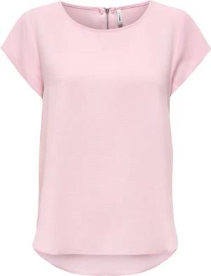 ONLY Kurzarmbluse "ONLVIC – feminines Blusenshirt in lockerer Form" regular fit, Web, Kunstfaser, Rundhals, unifarben
