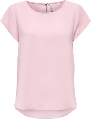 ONLY Kurzarmbluse ONLVIC – feminines Blusenshirt in lockerer Form regular fit, Web, Kunstfaser, Rundhals, unifarben