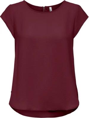 ONLY Kurzarmbluse ONLVIC – feminines Blusenshirt in lockerer Form regular fit, Web, Kunstfaser, Rundhals, unifarben
