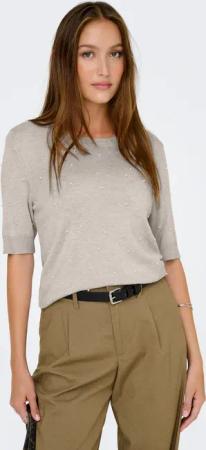 ONLY Kurzarmpullover "ONLVENICE LIFE SS PEARL O-NECK KNT"