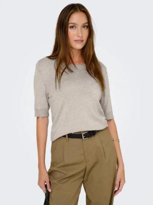 ONLY Kurzarmpullover ONLVENICE LIFE SS PEARL O-NECK KNT