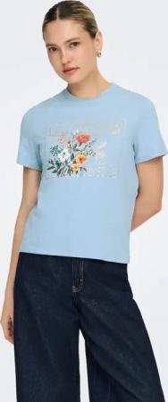 ONLY Kurzarmshirt "ONLAMBERDINE S/S PRINT TOP BOX JRS" Baumwolle, regular fit, Rundhals