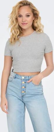ONLY Kurzarmshirt "ONLBETTY S/S O-NECK SHORT TOP CC JRS" softe Jerseyqualität