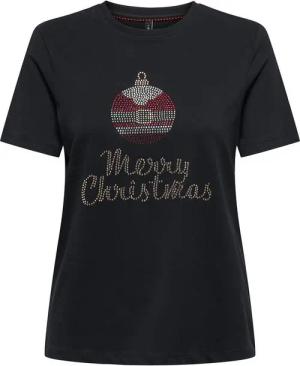 ONLY Kurzarmshirt ONLKITA XMAS S/S RHINESTONE BOX CS JRS