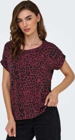ONLY Kurzarmshirt ONLMOSTER – Shirt mit Animal-Print und lockerem Schnitt animal-print, modisch, loose fit, Viskosemischung, Rundhals