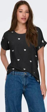 ONLY Kurzarmshirt "ONLMOSTER S/S AOP TOP CS JRS" Viskosemischung, regular fit, Rundhals