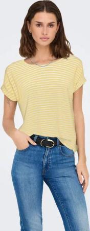 ONLY Kurzarmshirt ONLMOSTER STRIPE S/S O-NECK TOP JRS NOOS gestreift, lässig geschnitten, Jersey, Rundhals, Viskosemischung