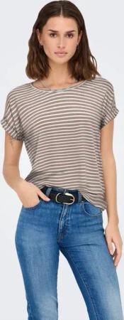 ONLY Kurzarmshirt ONLMOSTER STRIPE S/S O-NECK TOP JRS NOOS gestreift, lässig geschnitten, Jersey, Rundhals, Viskosemischung