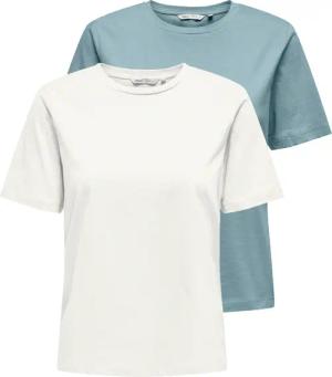 ONLY Kurzarmshirt "ONLONLY – Doppelpack T-Shirts für Alltag und Freizeit" Packung, 2 Stk. regular fit, Jersey, Baumwolle, Rundhals, unifarben