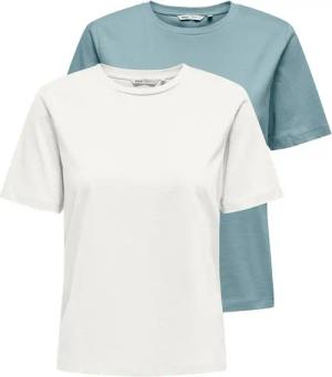 ONLY Kurzarmshirt ONLONLY – Doppelpack T-Shirts für Alltag und Freizeit (Packung, 2-tlg) regular fit, Jersey, Baumwolle, Rundhals, unifarben