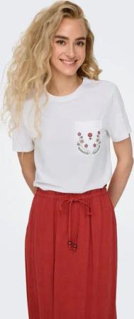 ONLY Kurzarmshirt ONLPOLLY LIFE REG S/S POCKET TOP BOX JRS Baumwolle, regular fit, Rundhals