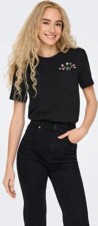 ONLY Kurzarmshirt "ONLPOLLY LIFE REG S/S POCKET TOP BOX JRS" Baumwolle, regular fit, Rundhals