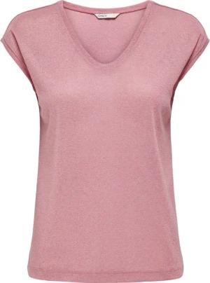 ONLY Kurzarmshirt "ONLSILVERY S/S V NECK LUREX TOP JRS NOOS"