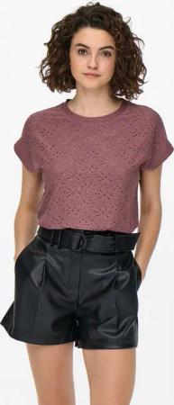 ONLY Kurzarmshirt ONLSMILLA LIFE S/S TOP JRS NOOS regular fit, modisch, Single Jersey, Materialmix, Rundhals