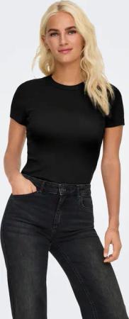 ONLY Kurzarmshirt "ONLVAL – Basic-Shirt mit Stretchkomfort für jeden Tag" regular fit, modisch, Jersey, Baumwollmischung, Rundhals