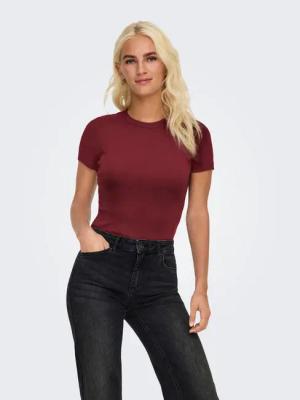 ONLY Kurzarmshirt ONLVAL – Basic-Shirt mit Stretchkomfort für jeden Tag regular fit, modisch, Jersey, Baumwollmischung, Rundhals