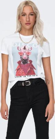 ONLY Kurzarmshirt "ONLVIBE LIFE S/S GLASSES TOP BOX JRS" Baumwolle, regular fit, Rundhals