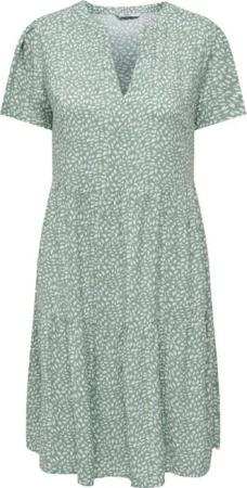 Only Kurzes Kleid - Onlzally Life S/S Thea Dress NOOS - XS bis L - für Damen - Größe M - grün/weiß